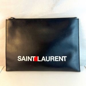 Saint Laurent - Vintage Rive Gauche Logo - Pouch - Smooth Leather - Gift Set/Box